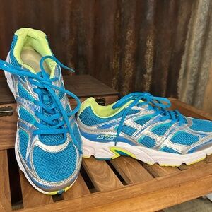 Avia Women's Running Shoe’s Blue Teal Neon Size 8W Athletic Sneakers